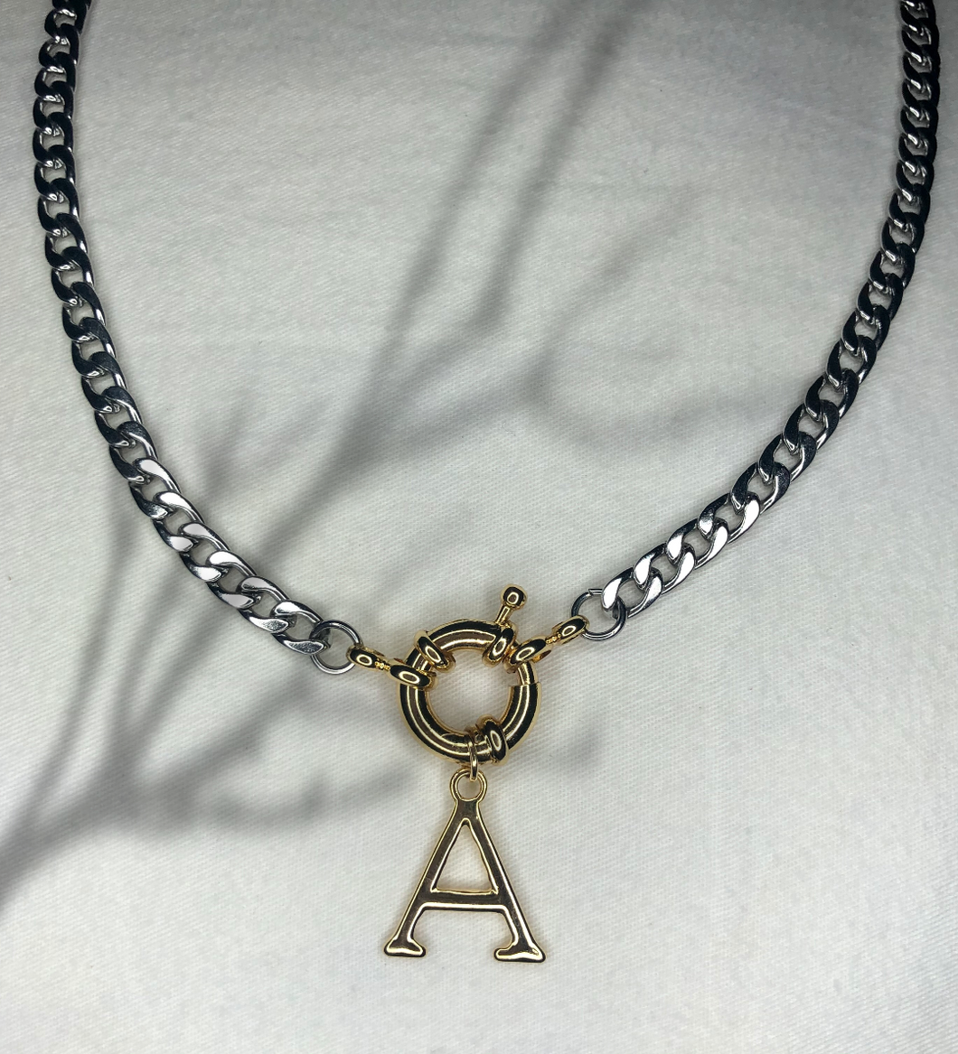 Badra “A” • Initial Chain Necklace