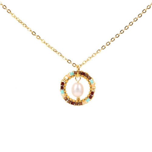 K o r e l | Brown & Gold Necklace