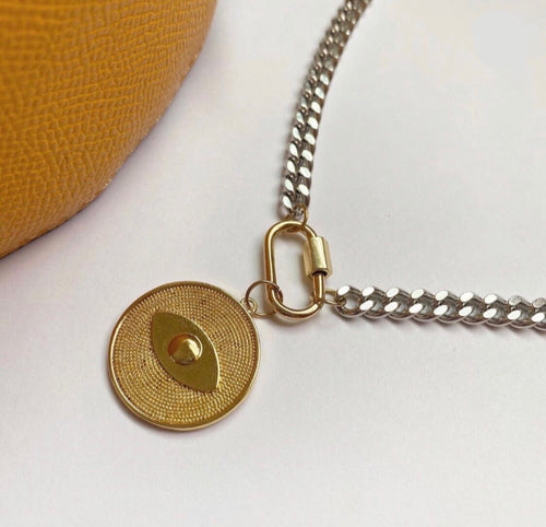 Estambul • Chain Necklace with Lock and Evil Eye